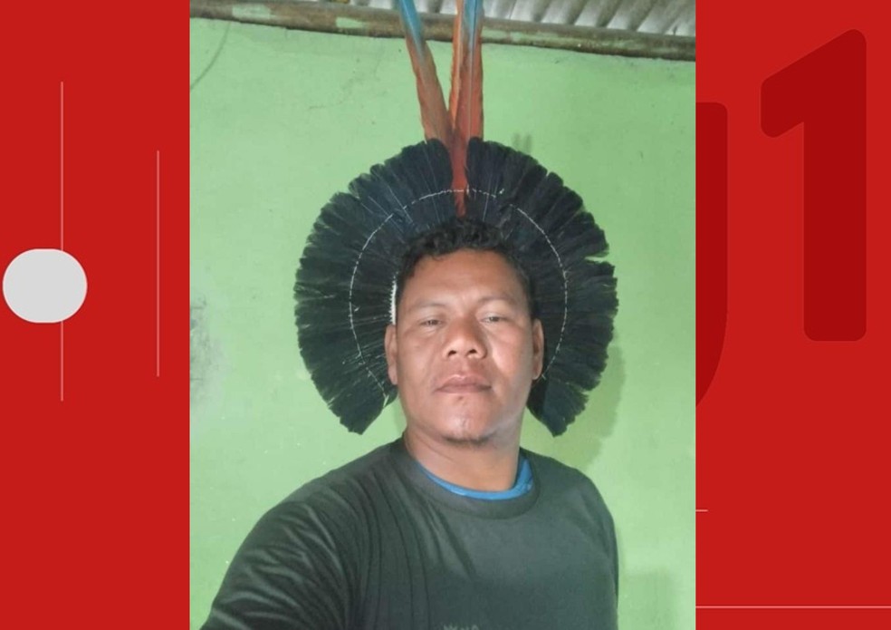 Welington Ribeiro de Oliveira, o cacique Suruí Pataxó, foi detido em uma ação da Força Nacional de Segurança — Foto: Reprodução/Redes Sociais