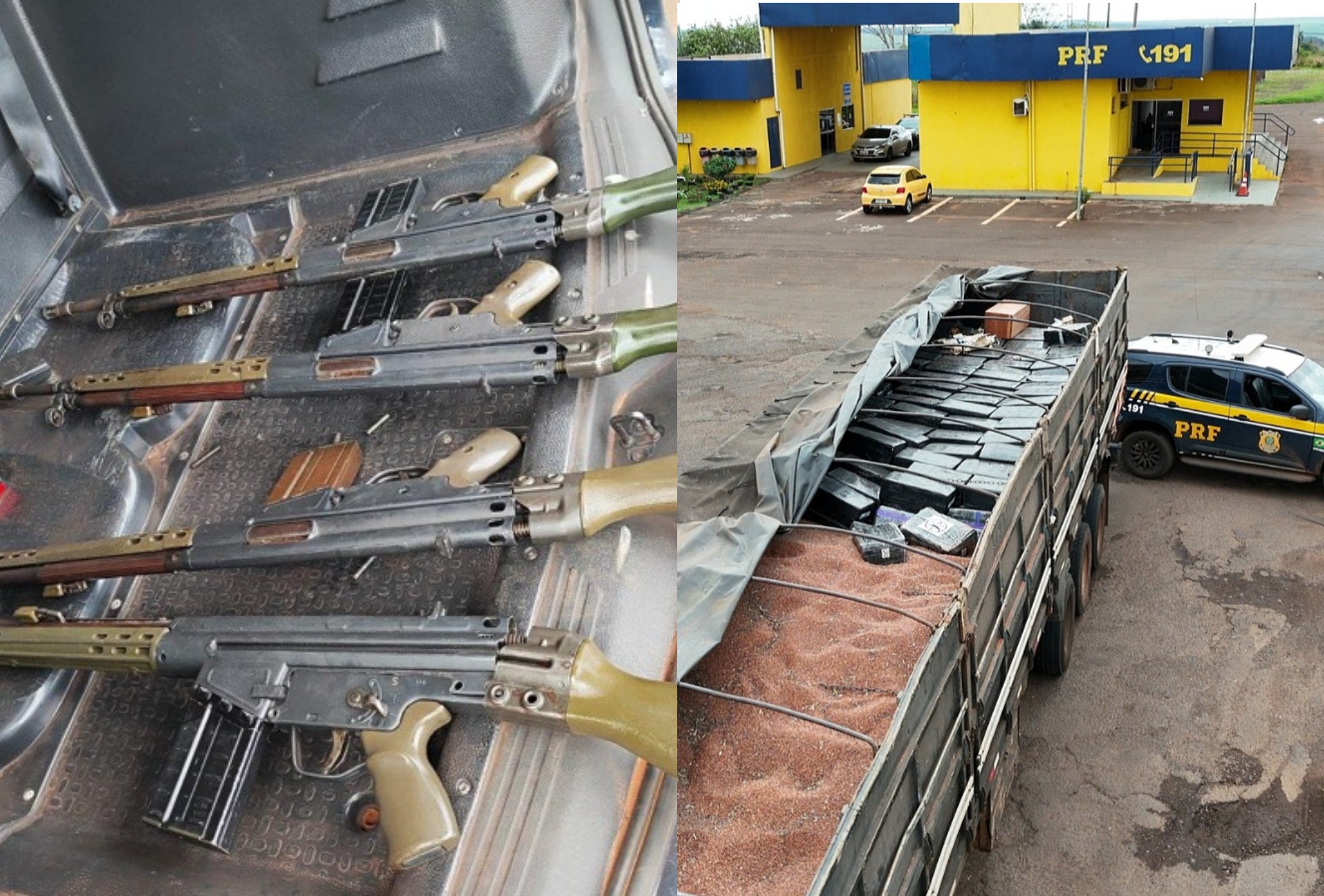 PRF apreende mais de 6 toneladas de maconha e quatro fuzis escondidos em carga de sementes na BR-163