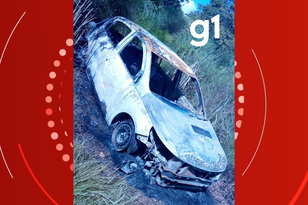 Motorista de transporte por aplicativo foi encontrado morto carbonizado em porta-malas de carro queimado em Várzea Grande — Foto: Polícia Militar