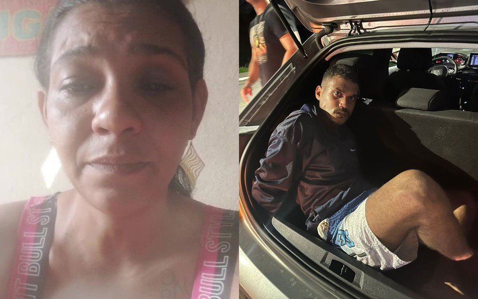 Ana Gleyce Silva de Sá, vítima de tentativa de feminicídio, e Pedro Henrique José de Santana, que cometeu o crime — Foto: Reprodução/WhatsApp