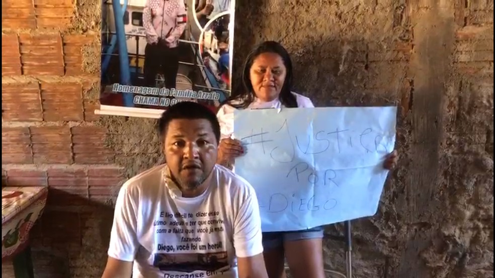 Pais de Diego iniciaram campanha para conseguir ir at&eacute; SC &mdash; Foto: Divulga&ccedil;&atilde;o