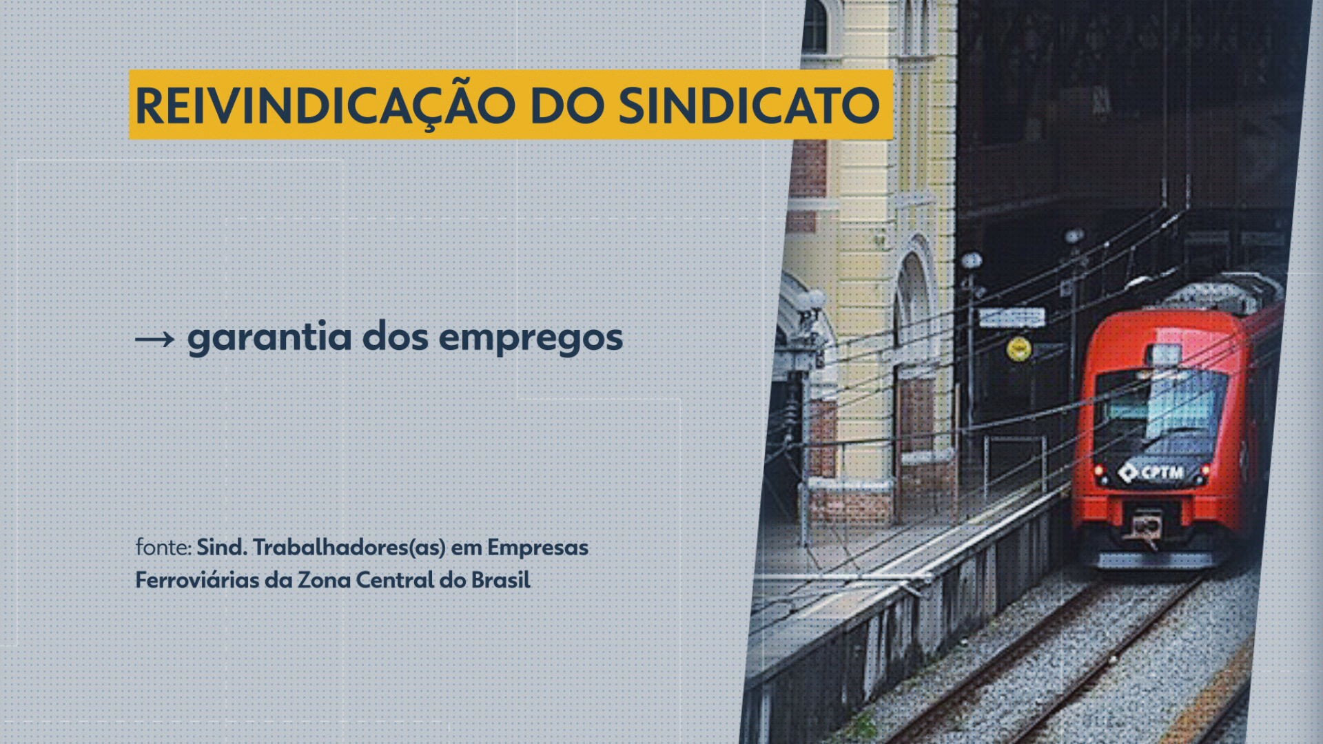 Funcionários em greve pedem volta das linhas 11, 12 e 13 para a CPTM ou garantia de emprego para 4.700 empregados que passam por plano de demissão