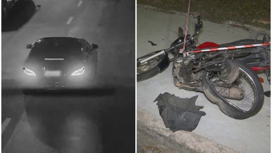 Motorista atropela motociclista e foge em SP; garupa teve a perna amputada - Foto: (Reprodução/TV Globo)