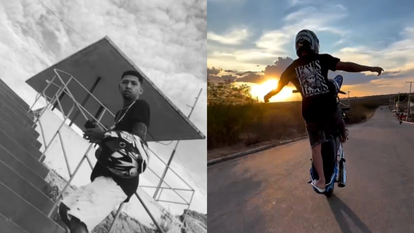 Jovem morre e irmão fica ferido após colisão frontal enquanto davam 'grau' com motos no Ceará