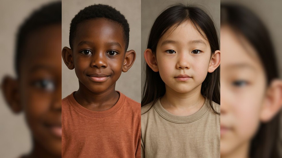 Projeto tem o objetivo de remodelar as orelhas proeminentes  — Foto: Imagens criadas por Inteligência Artificial