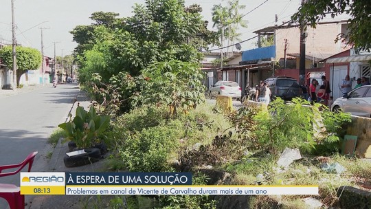 Moradores reclamam de más condições de canal em Vicente de Carvalho - Programa: Bom Dia Região 