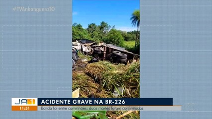 Acidente entre caminhões deixa duas pessoas mortas na BR-226 no norte do estado