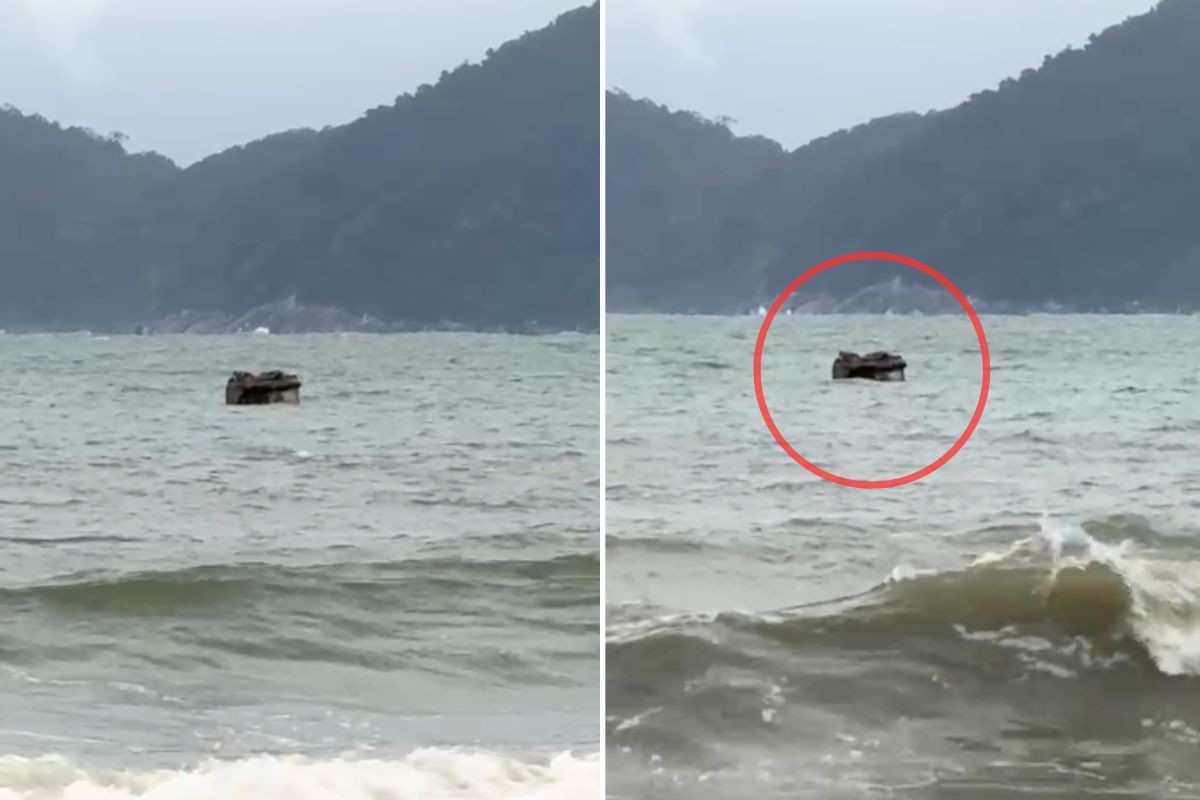 Objeto 'misterioso' é filmado durante ressaca no mar de Santos, SP, e intriga moradores; VÍDEO
