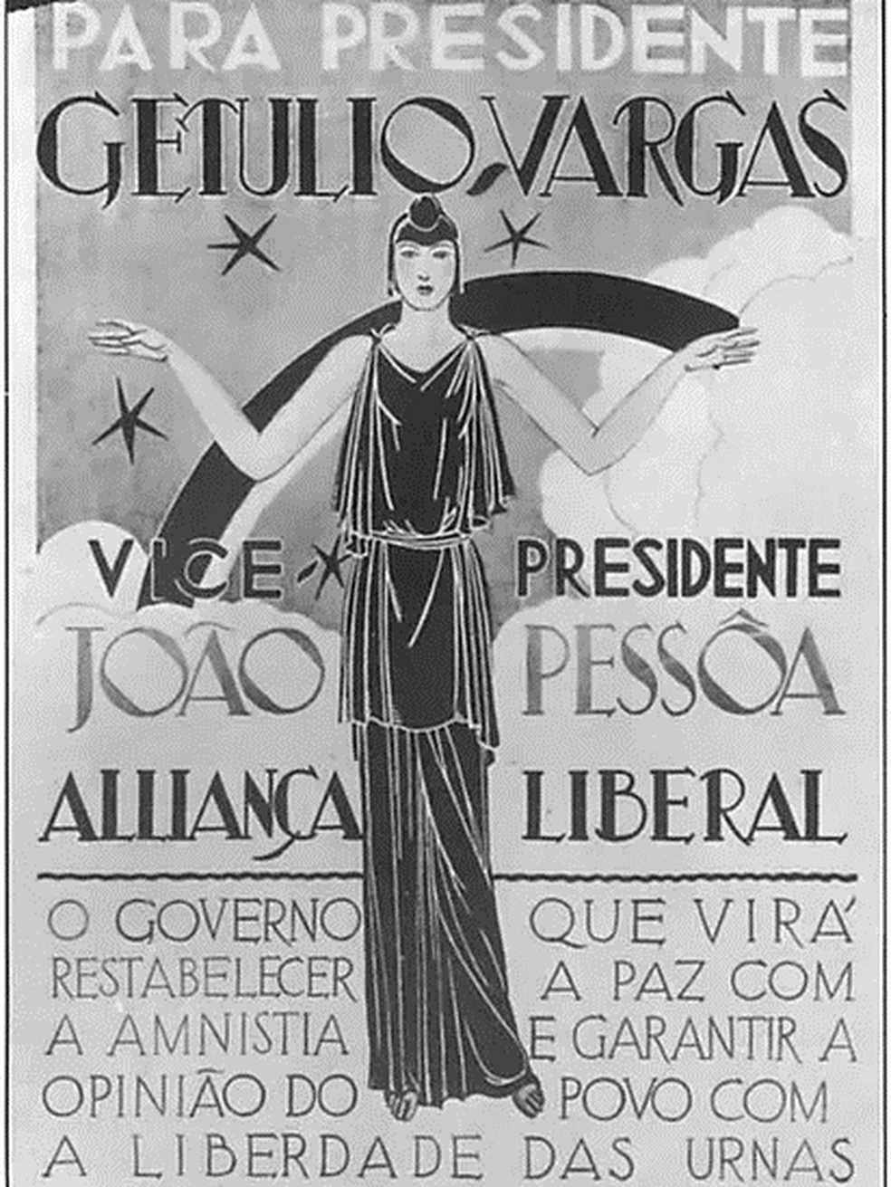 Cartaz eleitoral distribuído durante pleito que elegeu Getúlio Vargas, em 1930 — Foto: ACERVO RICARDO DELLA ROSA