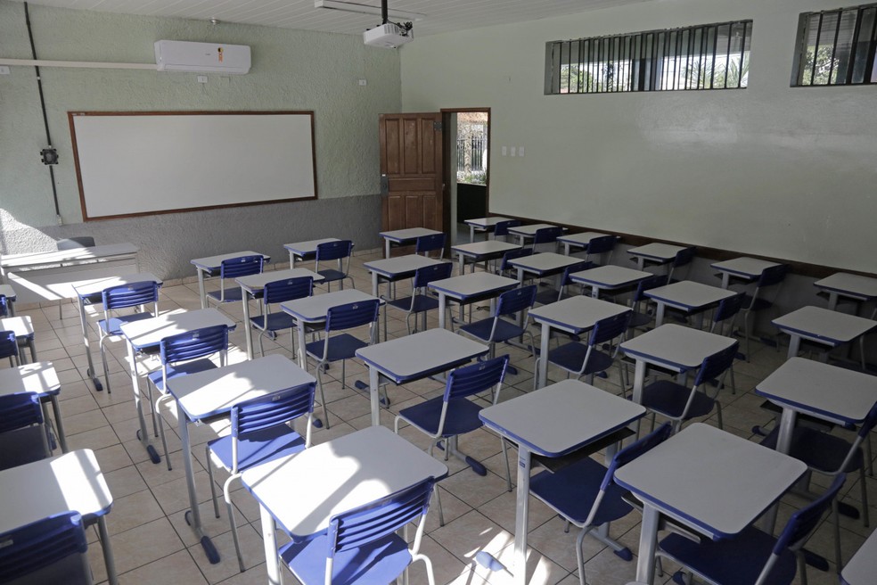 Sala de aula de escola p&uacute;blica em Roraima &mdash; Foto: DPE-RR/Divulga&ccedil;&atilde;o