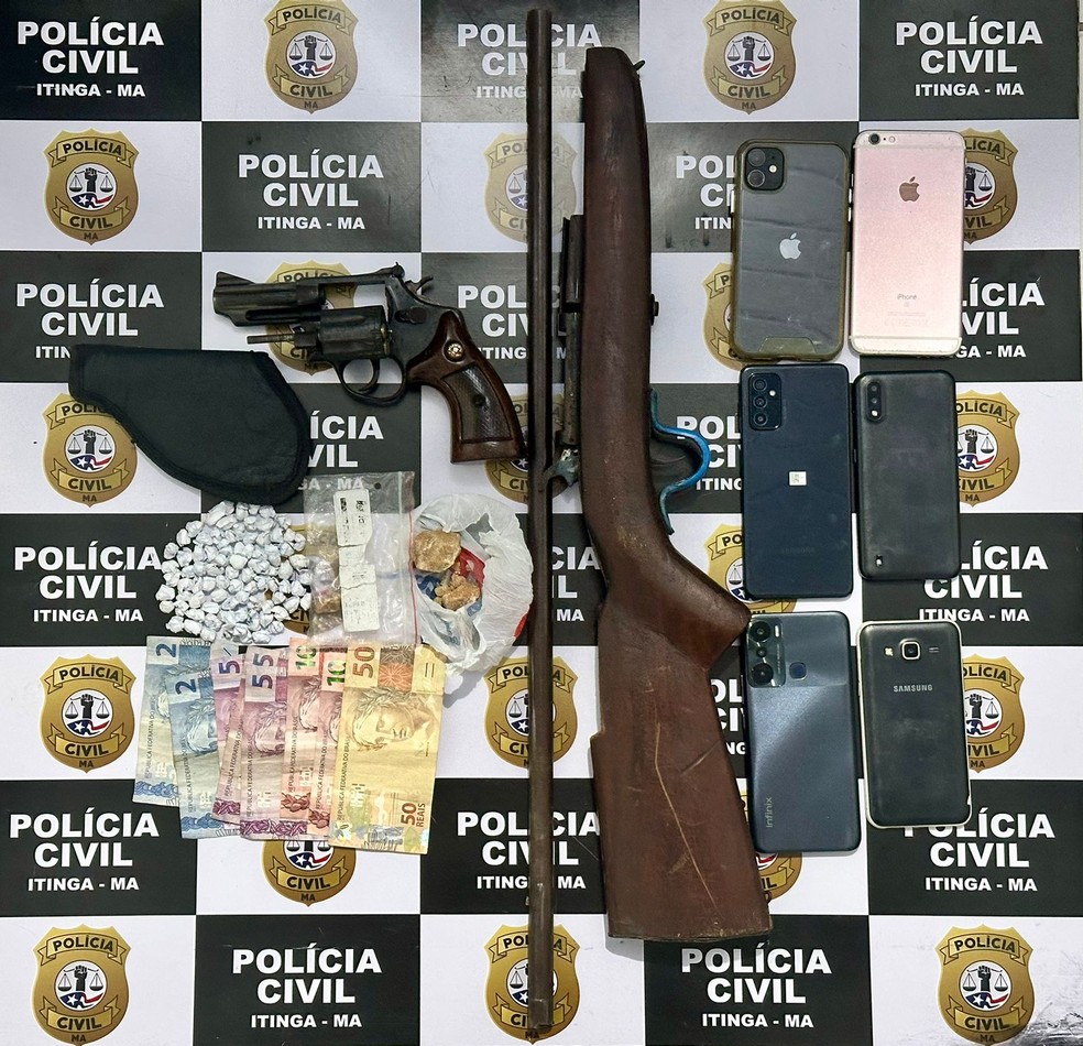 Material apreendido durante operação que terminou com um morto, em Itinga do Maranhão — Foto: Divulgação/Polícia Civil