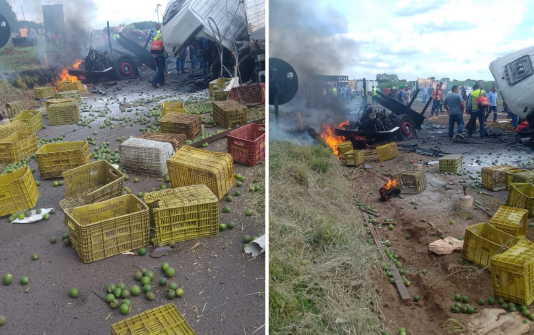 Acidente envolvendo dois caminhões deixa feridos em rodovia em Batatais, SP