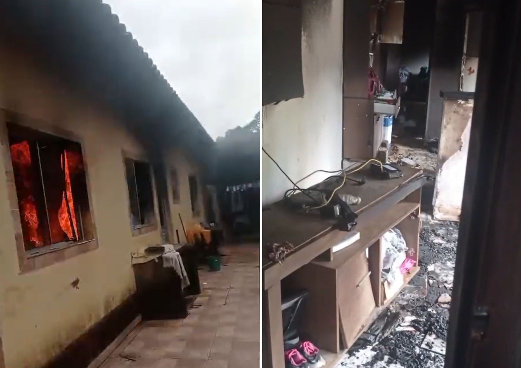 Família tem casa destruída por incêndio enquanto dormia no litoral de SP: 'Perdi tudo'; VÍDEO