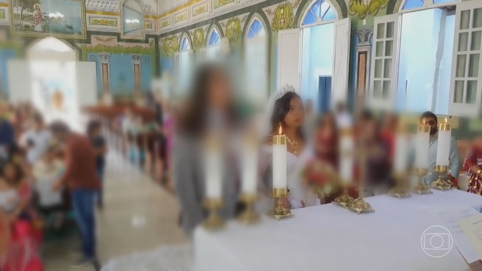 Casamento de Hyara e o marido: muita festa para as duas famílias, até então — Foto: Reprodução/TV Globo