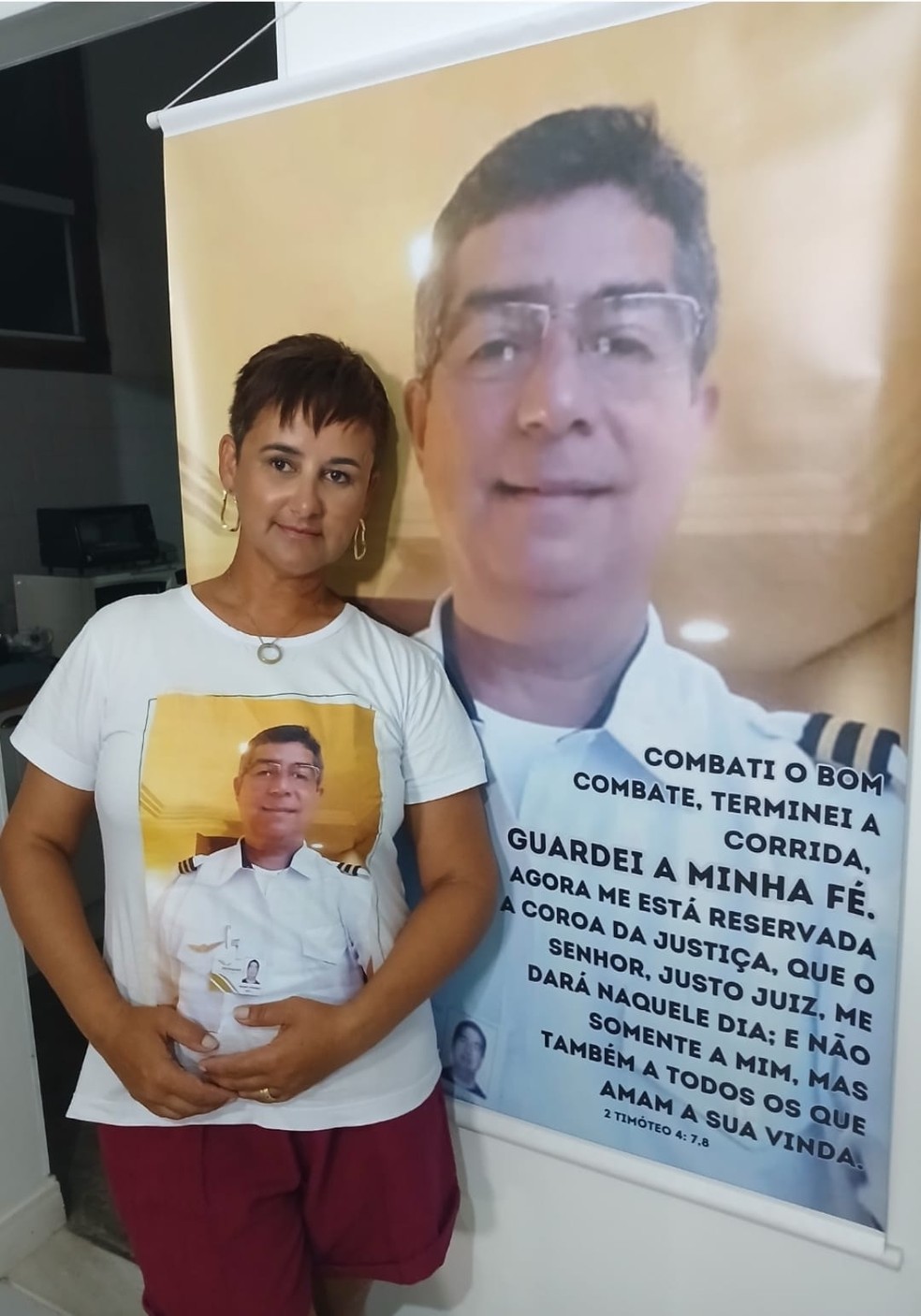 Rosana Maria Ferreira, viúva de copiloto da Voepass — Foto: Arquivo pessoal