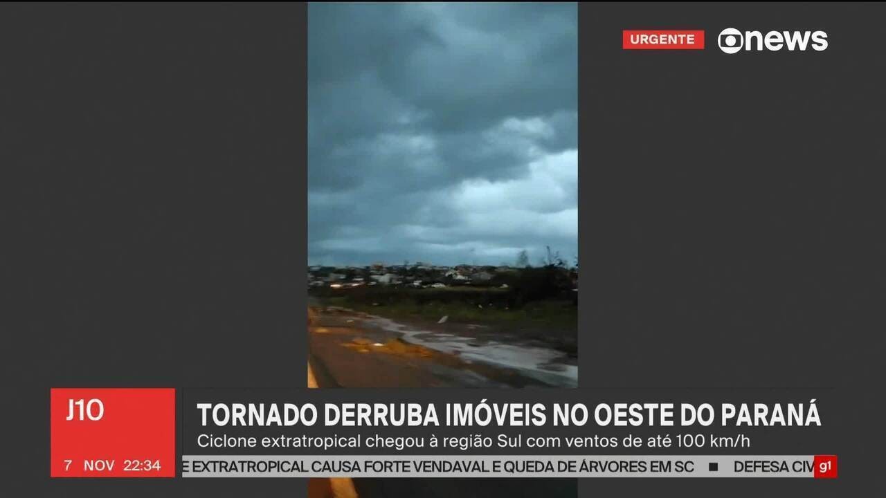 Tornado causa destruição e deixa feridos em Rio Bonito do Iguaçu, no Paraná