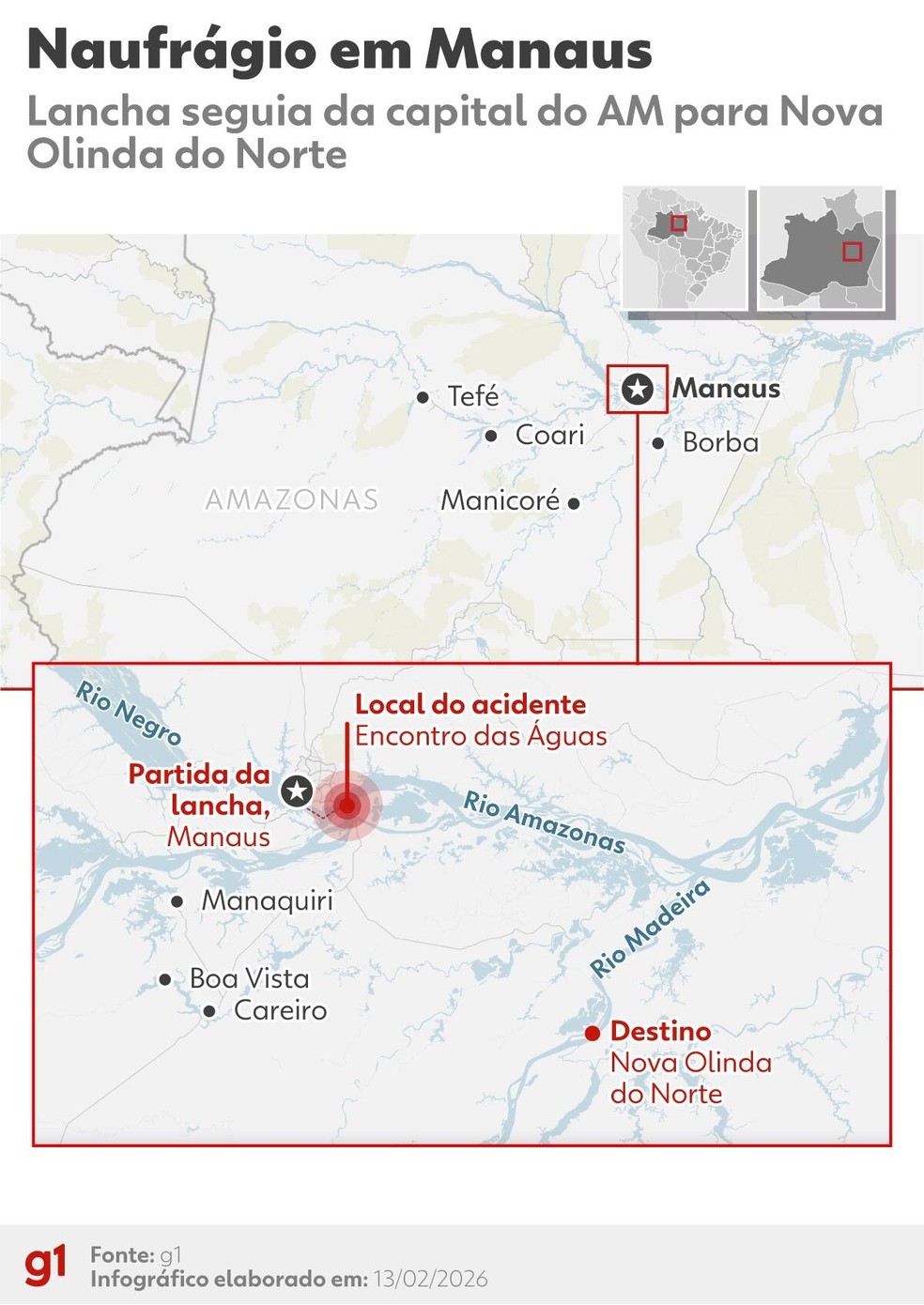 INFOGRÁFICO  - Naufrágio em Manaus — Foto: g1