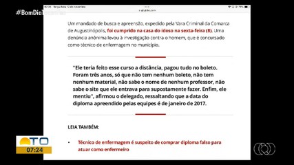 Técnico de enfermagem suspeito de comprar diploma diz à polícia ter feito curso à distânci