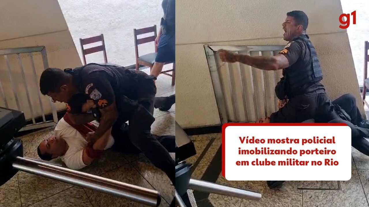 Vídeo: PM é afastado após imobilizar porteiro do Clube Militar da Lagoa