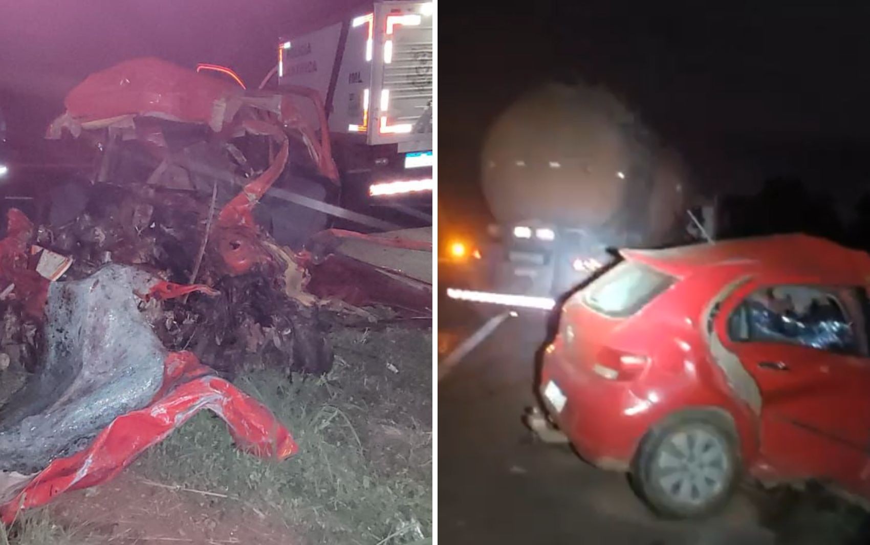 Carro em que cinco vítimas de acidente estavam invadiu a contramão e bateu em carreta, diz PRF