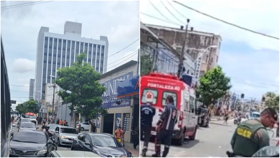 Pessoa morre após ser atropelada por motocicleta no Centro de Fortaleza. — Foto: Reprodução