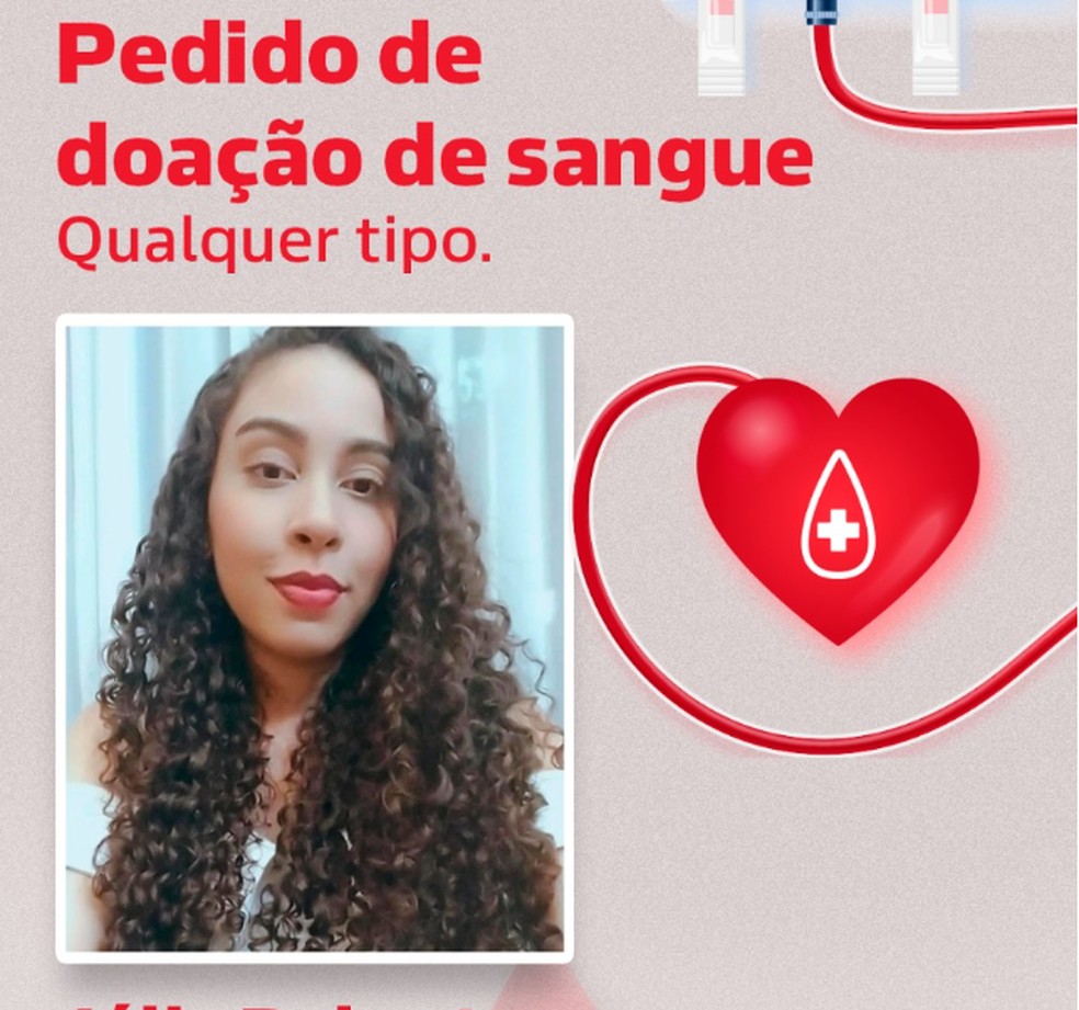 Estudante sofreu acidente grave e precisa de doações de sangue — Foto: Reprodução/Redes sociais