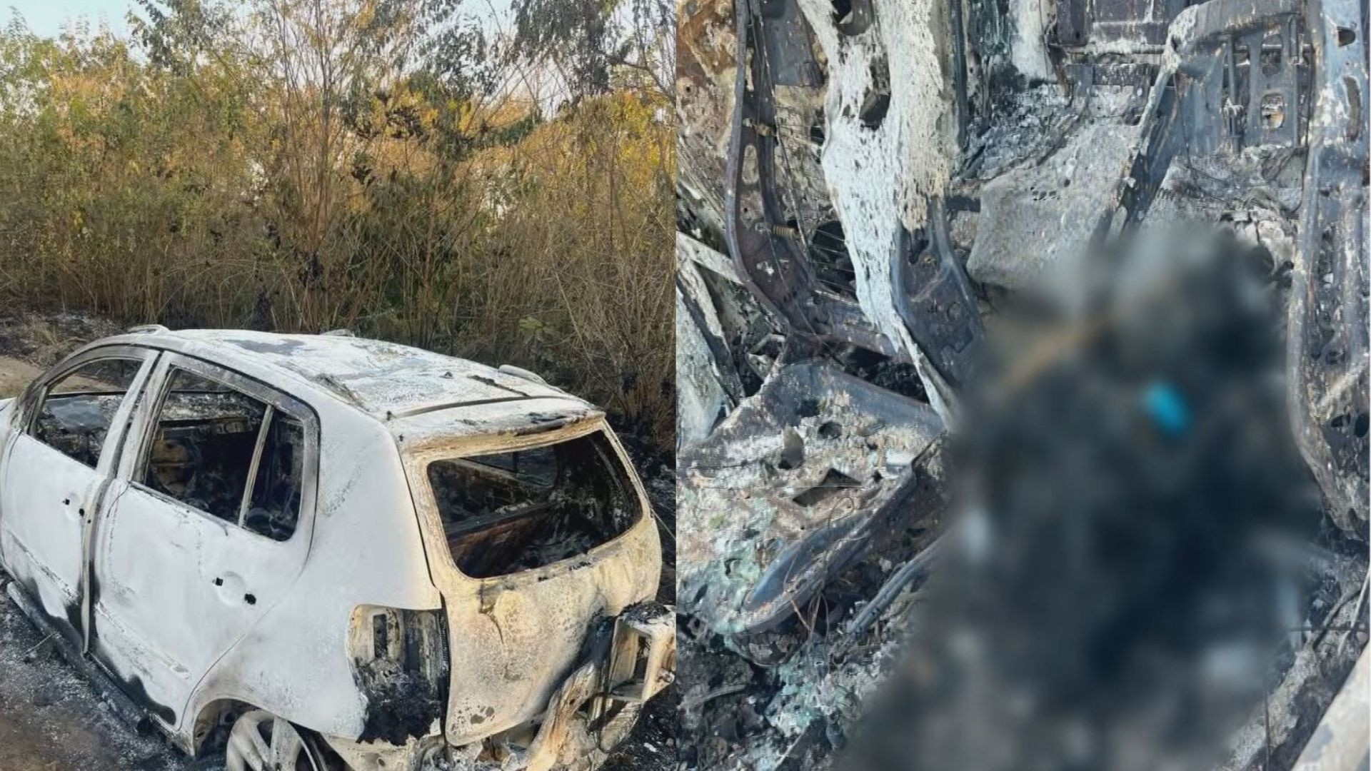 Homem morre carbonizado dentro de carro e companheira dele é achada morta em canavial; sobrinho de vítima é procurado