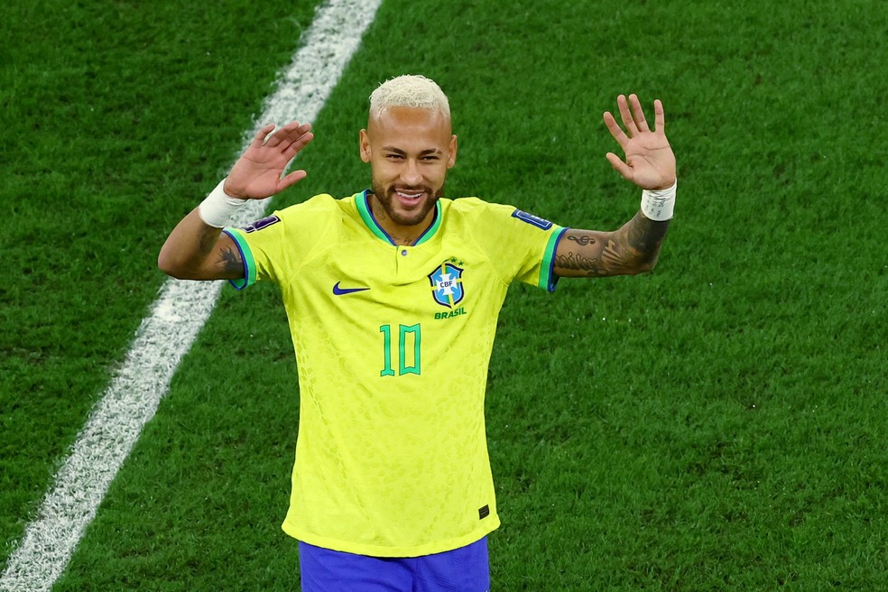 Neymar durante jogo contra a Croácia na Copa do Mundo de Futebol do Catar — Foto: REUTERS/Lee Smith