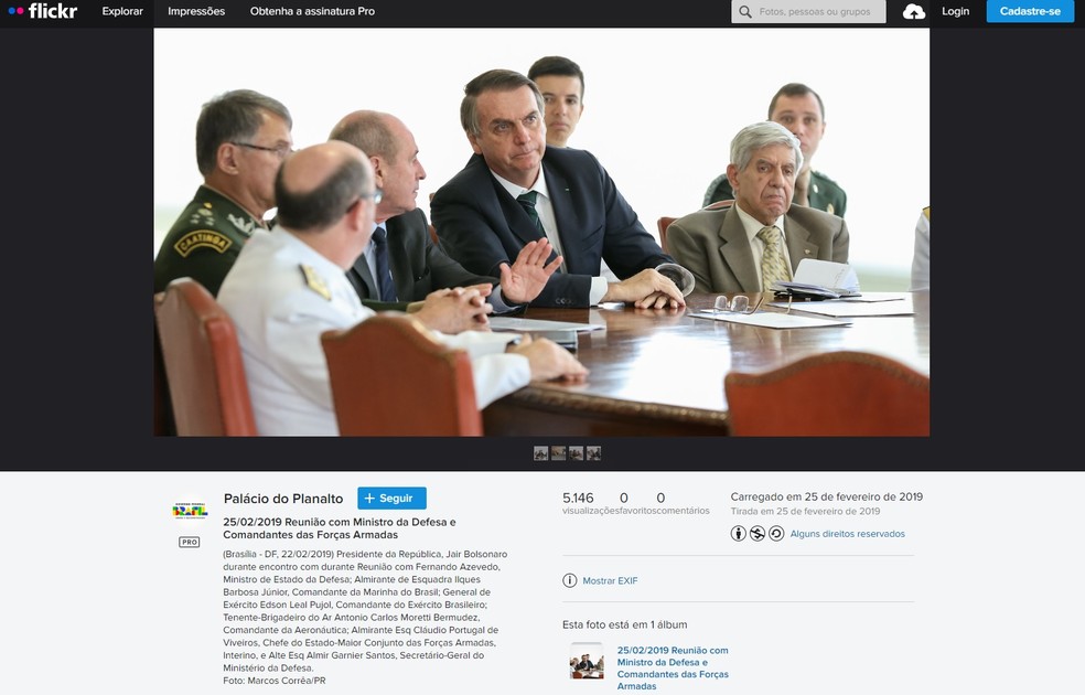 Foto em que Cid aparece com Heleno e Bolsonaro em reunião com chefes das Forças Armadas — Foto: Reprodução