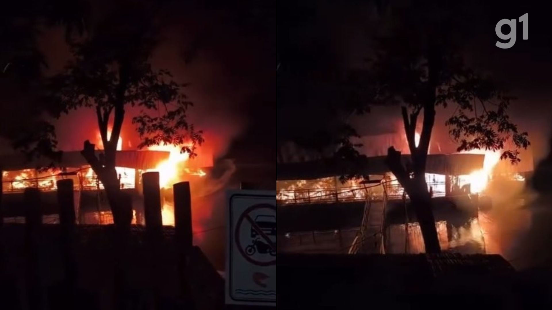 Incêndio destrói restaurante flutuante às margens do Rio Tocantins, em Imperatriz