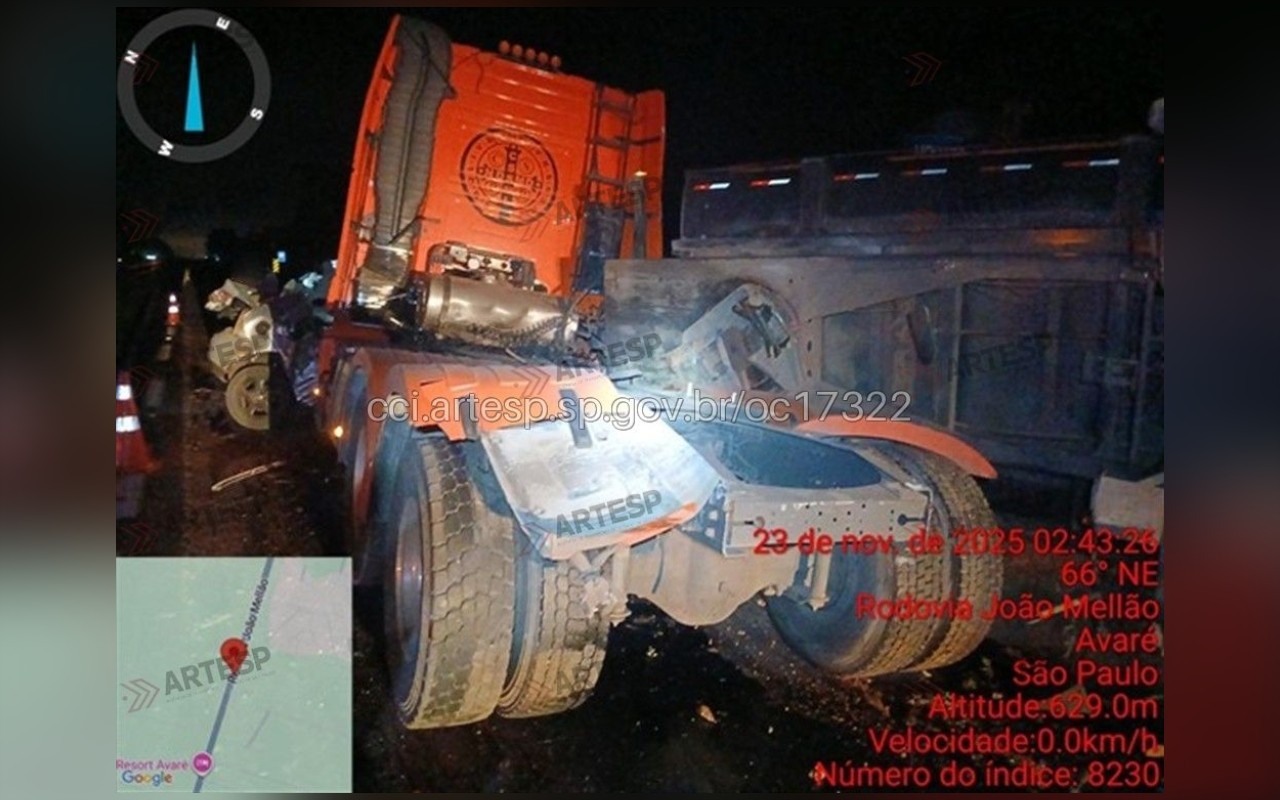 Duas pessoas morrem e uma fica ferida em batida de frente na SP-255 em Avaré