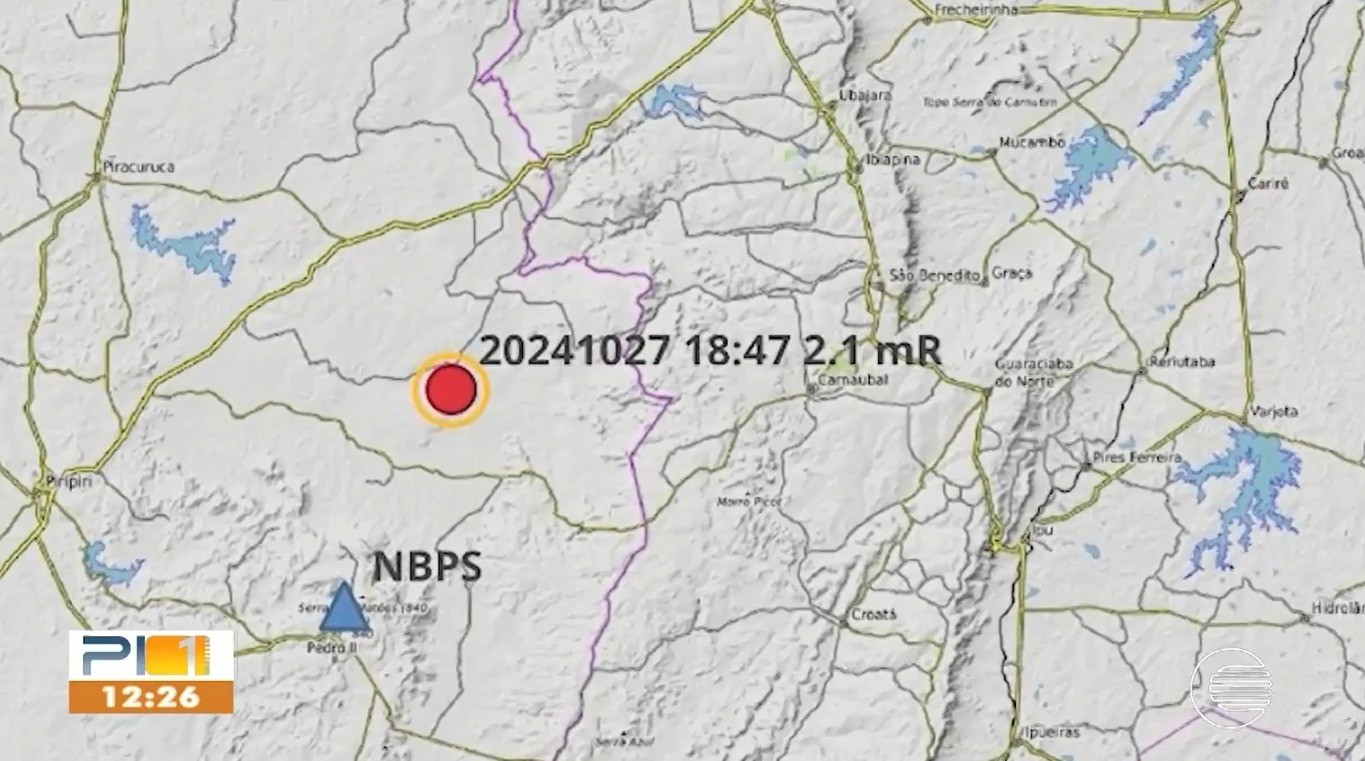 Labsis registra leve tremor de terra na zona rural de Domingos Mourão, no Piauí