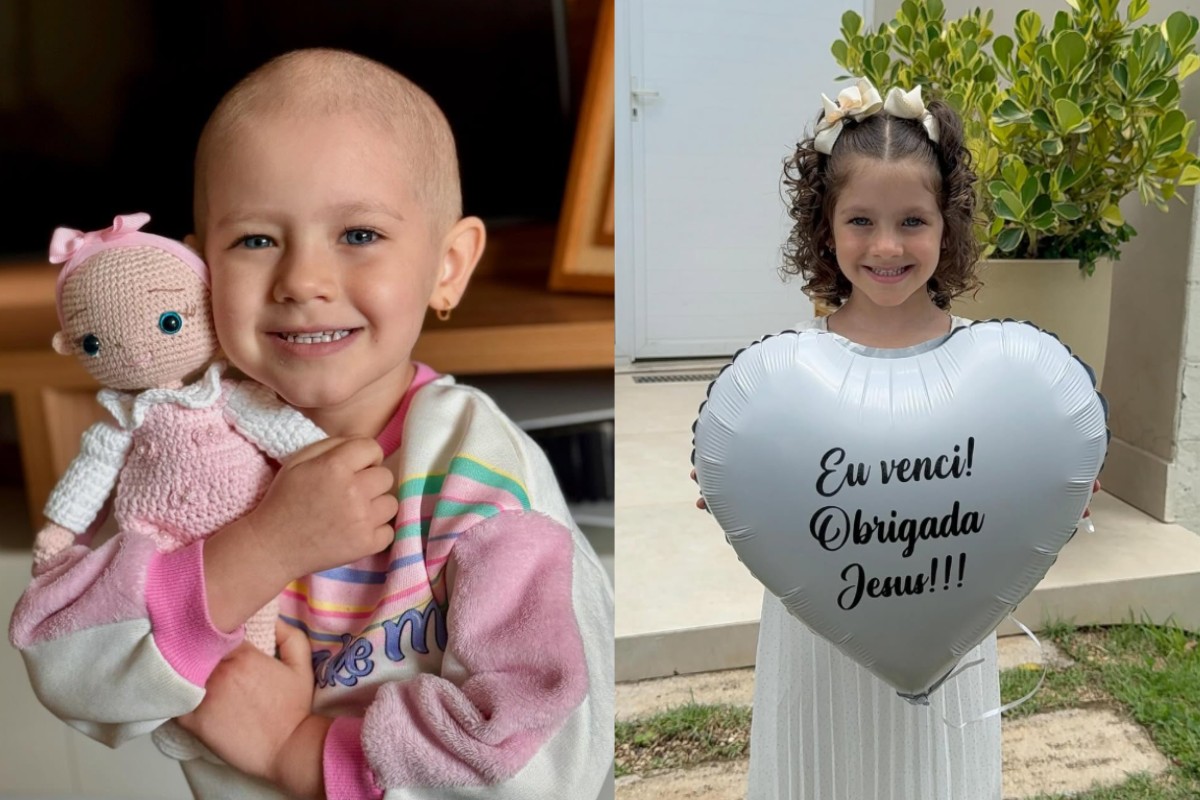 Após dois anos do diagnóstico de leucemia, menina de 5 anos passa por última químio: ‘Vivemos pela chegada desse dia’, diz mãe