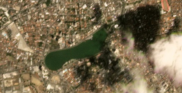 Imagem mostra coloração do Açude Velho em dezembro de 2025