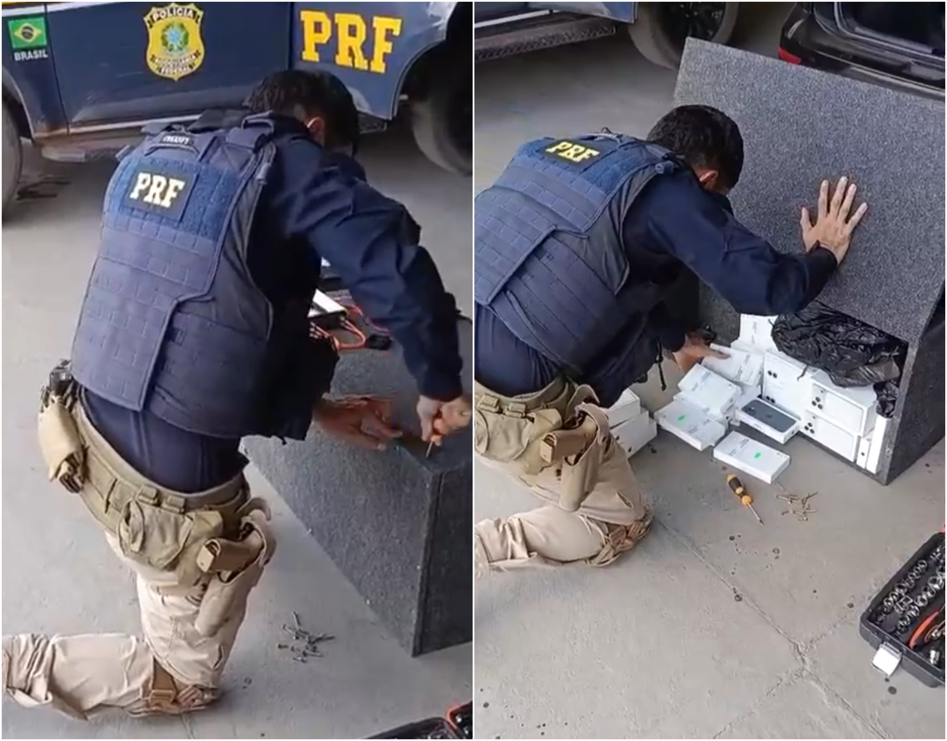 PRF apreende mais de 40 iPhones e MacBooks escondidos em caixa de som na BR-401, em Boa Vista