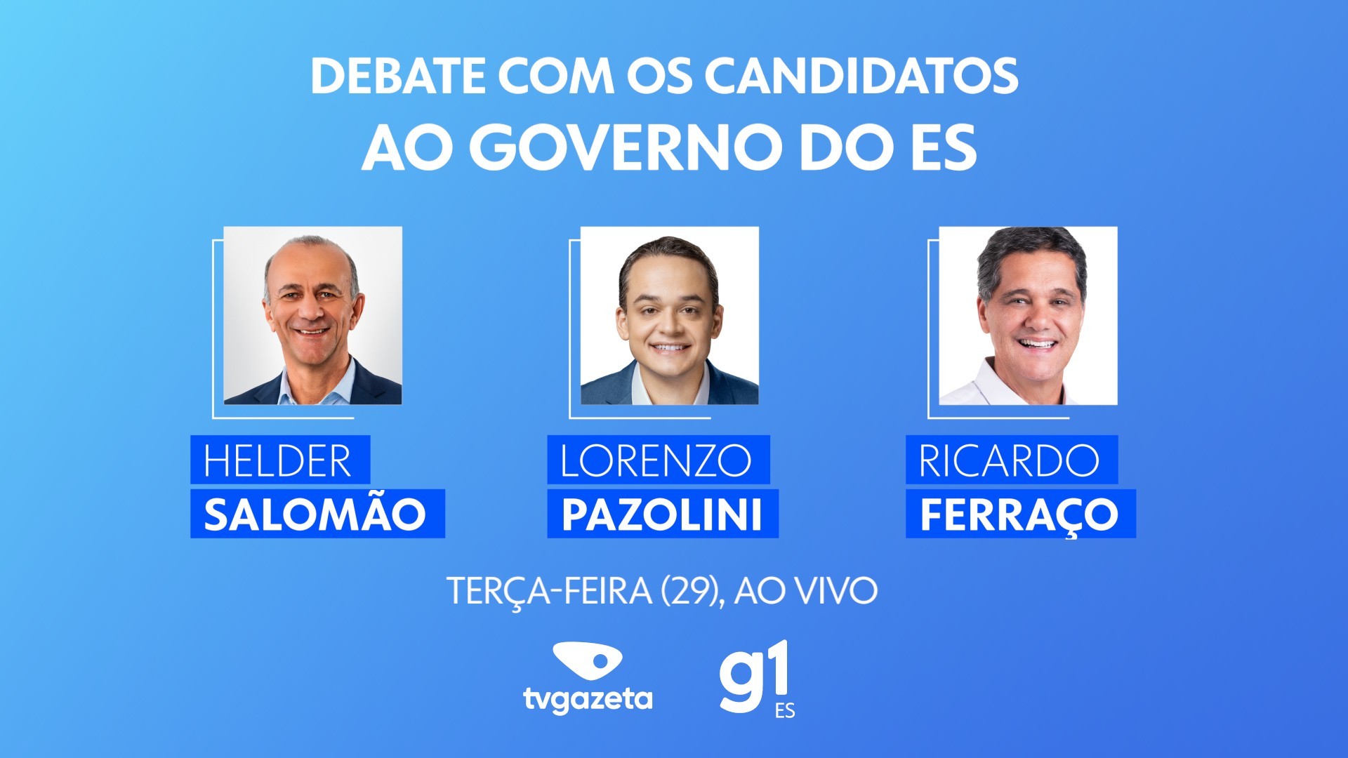 Candidatos ao governo do Espírito Santo participam de debate da TV Gazeta