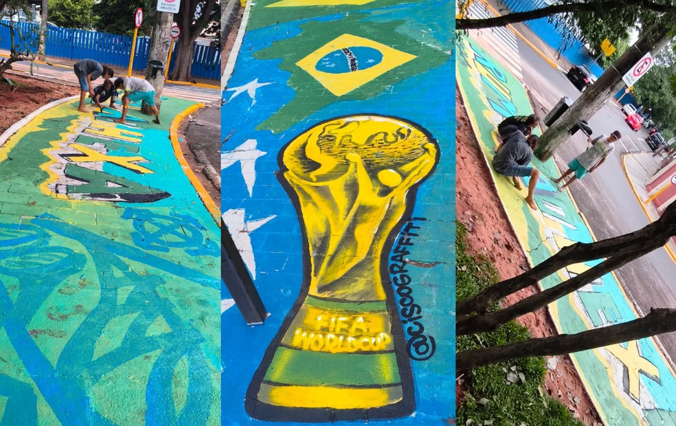 Copa 2026: Bauru (SP) entra no clima do mundial com mutirão de pintura no Parque Vitória Régia — Foto: Klauber Augusto/Arquivo pessoal