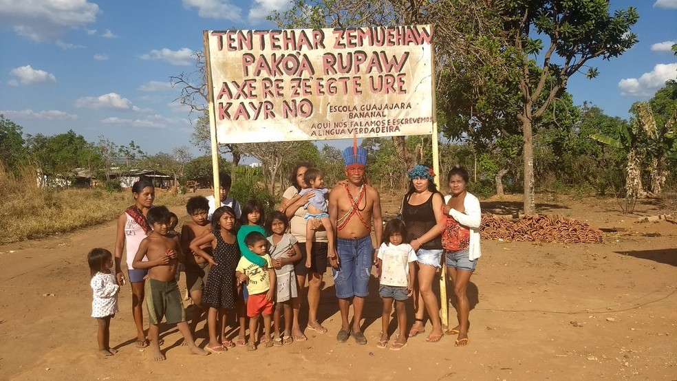Indígenas Guajajara na região do Noroeste, em Brasília, em foto de 2017 — Foto: Marília Marques/ G1