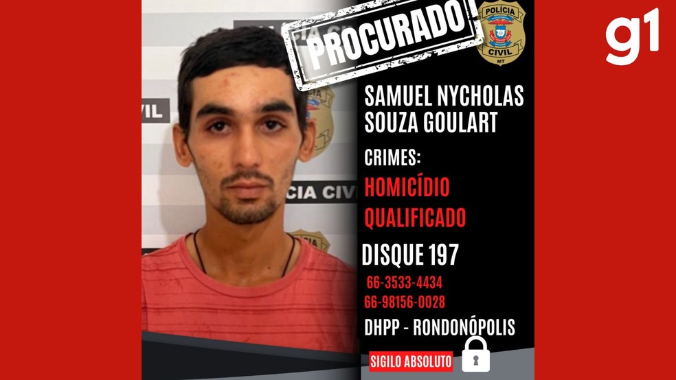 A Justiça decretou a prisão preventiva dele, mas, até esta quinta-feira (14), o suspeito não havia sido localizado. — Foto: PJC-MT