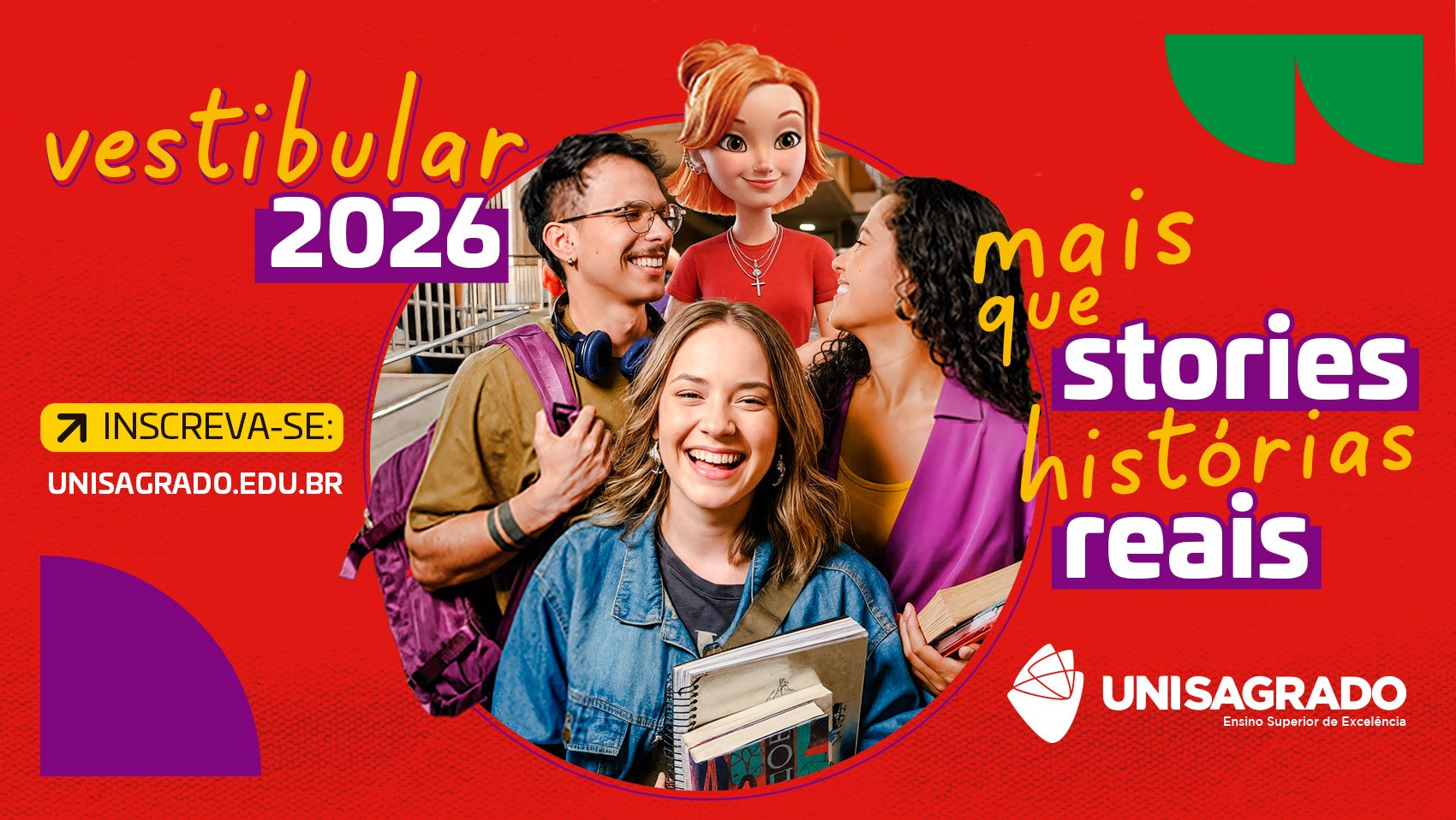 UNISAGRADO lança Vestibular 2026 com foco na experiência universitária real