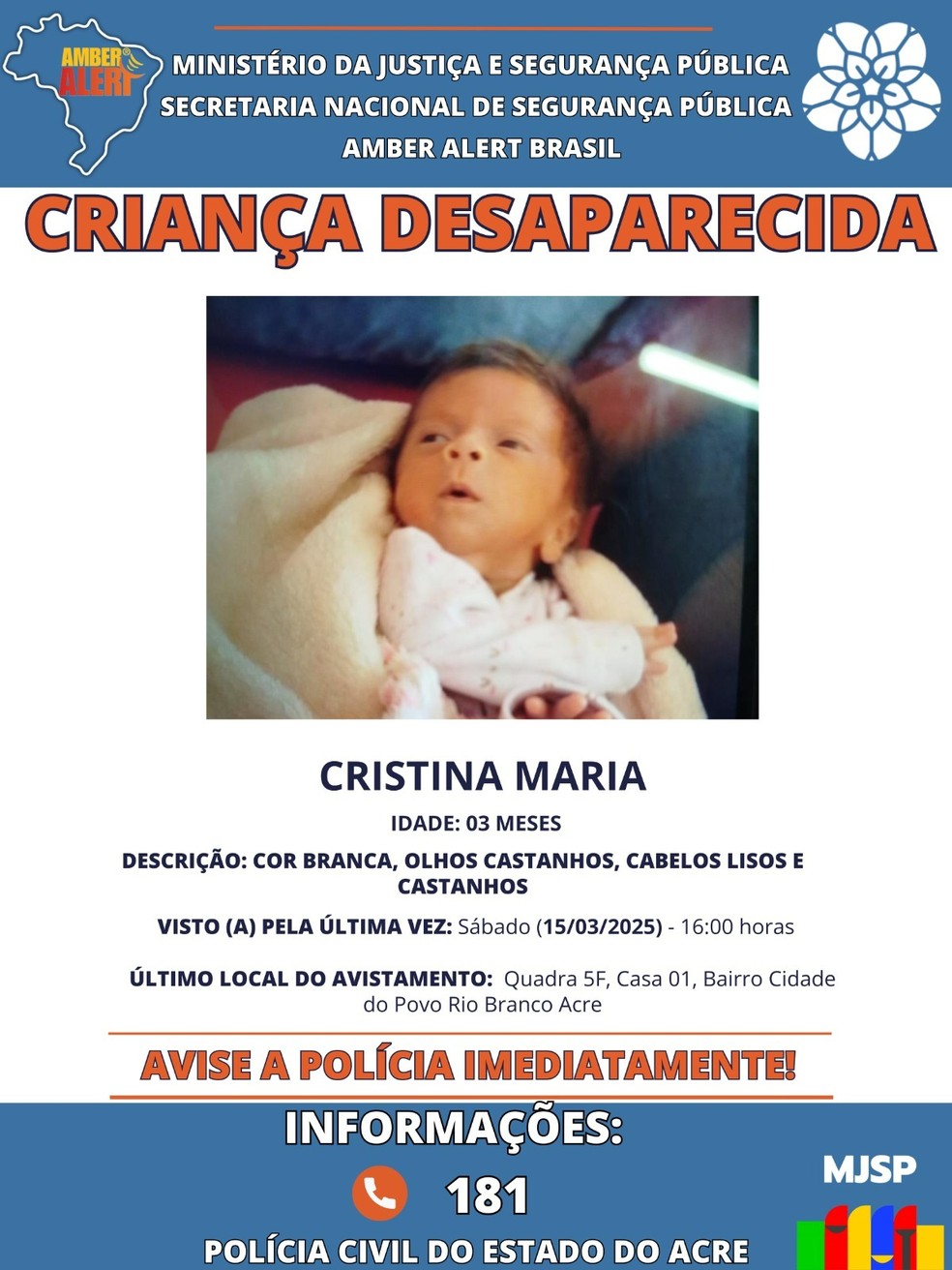 Cristina Maria está sumida desde 15 de março — Foto: Reprodução