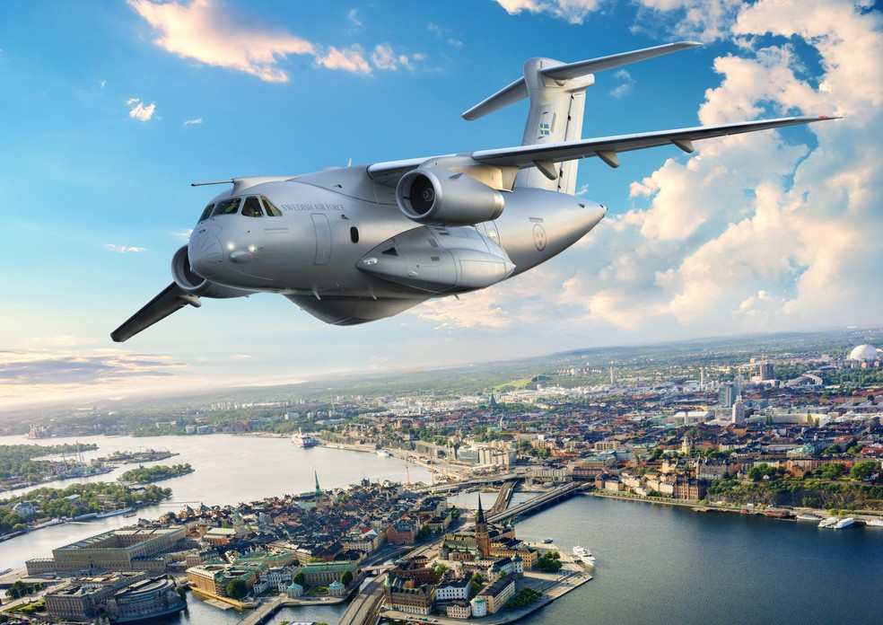 Embraer faz acordo para fornecer avião C-390 para as Forças Armadas da Suécia. — Foto: Divulgação/Embraer