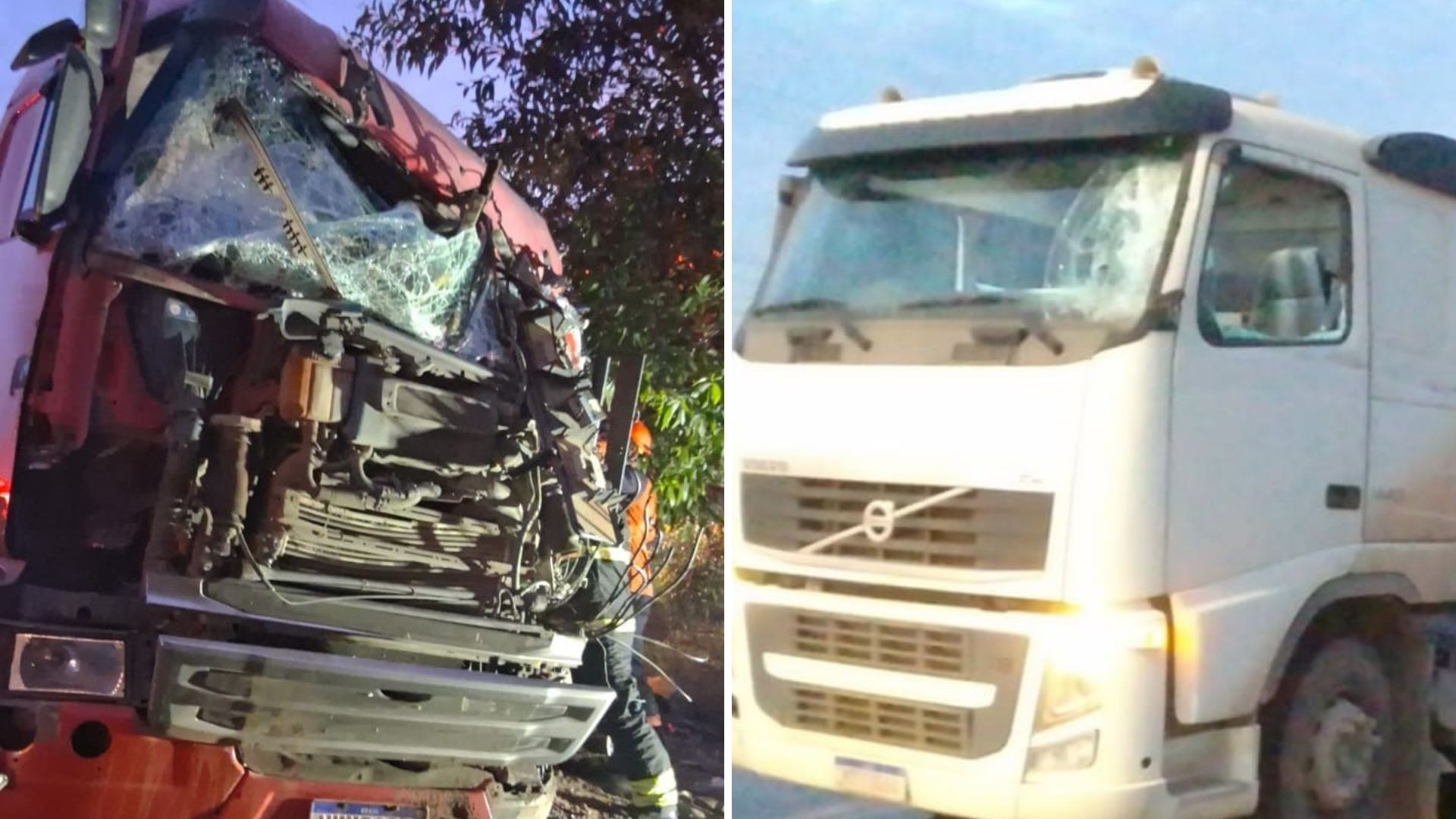 Acidente entre duas carretas deixa um ferido e complica trânsito na BR-101, em Linhares