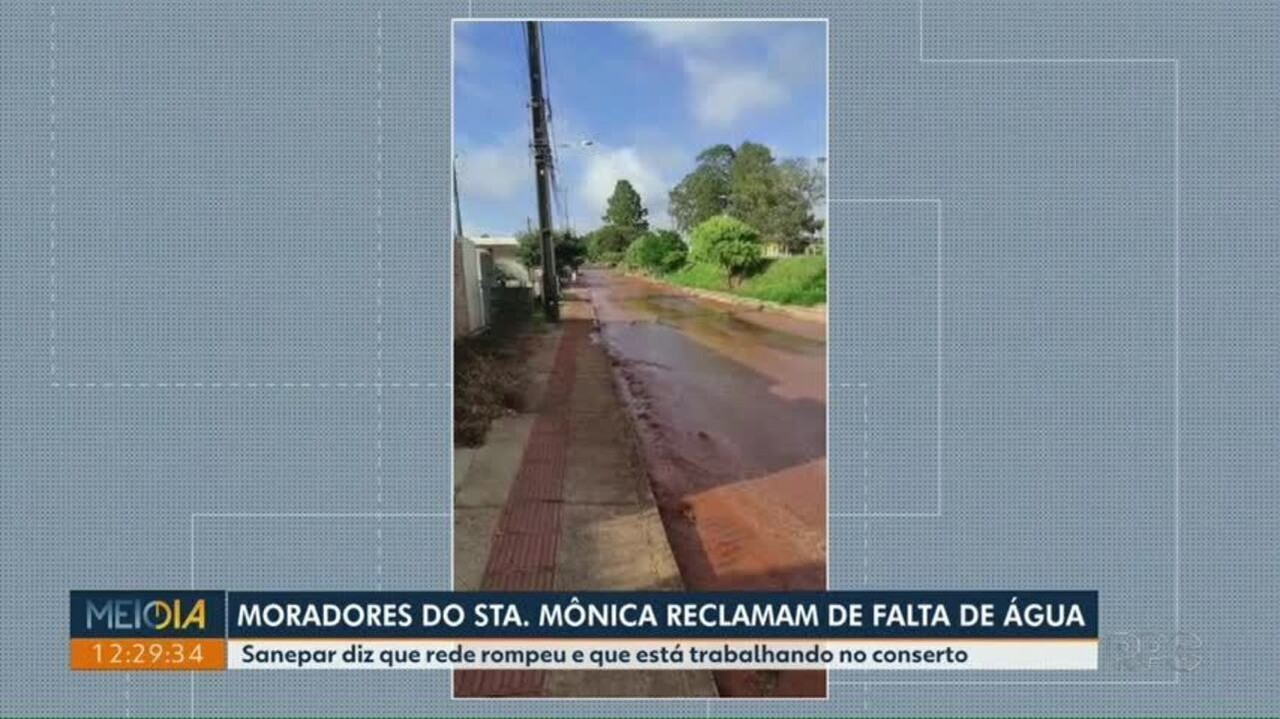 Rede se rompe e moradores de Ponta Grossa ficam sem água; VÍDEO | G1