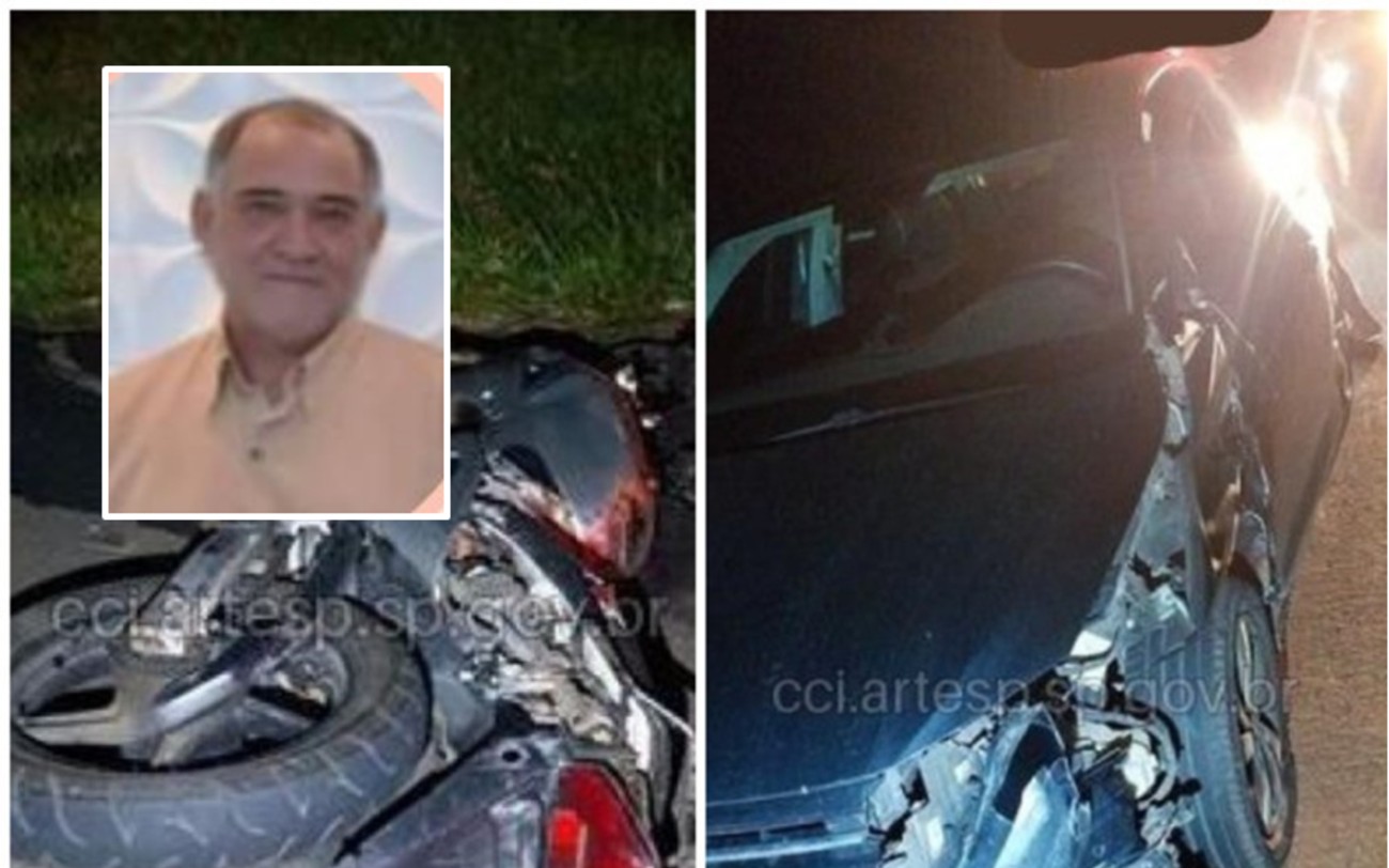 Enterrado corpo de motociclista de 58 anos que morreu após bater em carro e ser atropelado por outro 