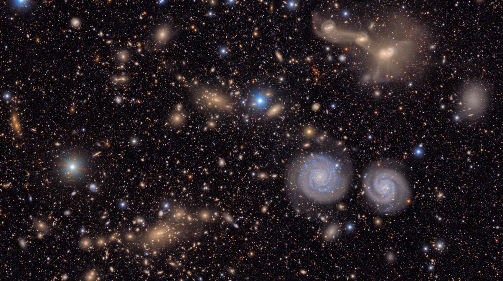 Imagem inédita do espaço do feita pelo Observatório Vera C. Rubin — Foto: Observatório Vera C. Rubin