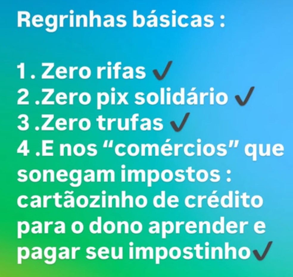Postagem nas redes sociais da secretária — Foto: Reprodução