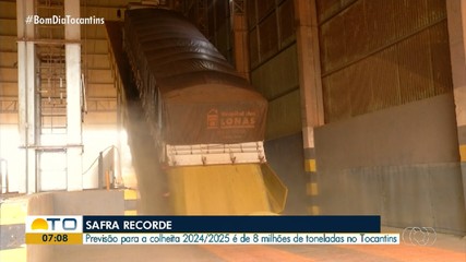 Safra 2024/2025 pode chegar a marca de oito milhões de toneladas no Tocantins, diz Conab