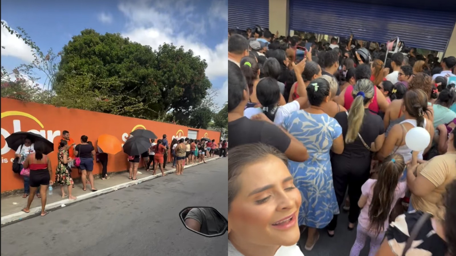 Inauguração de loja no Ceará tem fila quilométrica, correria, tumulto e confusão; vídeo