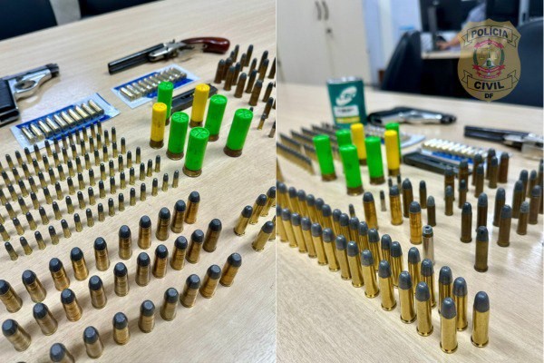 Homem investigado por agredir mulher em elevador no Guará é preso com armas irregulares e mais de 500 munições